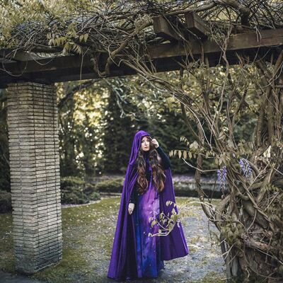 Velours violet stretch Cape Velvet Cape Costume Cape Fairytale Fantasy Cape en violet Cape de sorcière médiévale GN sorcellerie