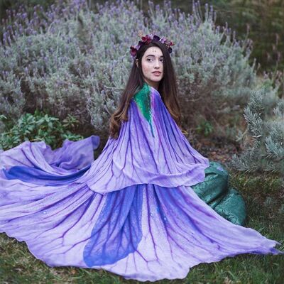 Blumenumhang Blumenumhang Violet Petunia Schal Schal lila Lavendel Poncho wandelbarer Rock