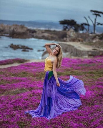 Compra Fiore mantello mantello floreale Violet Petunia sciarpa scialle viola  lavanda poncho gonna convertibile all'ingrosso