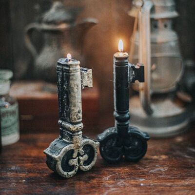 Candle big Key Victorian witch Gothic Black Halloween decor