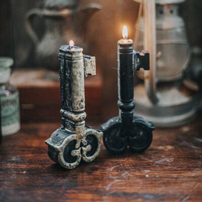 Candle big Key Victorian witch Gothic Black Halloween decor