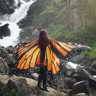 Ali di farfalla Mantello lungo monarca Costume da fata danza del ventre__