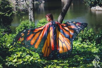 Ailes de papillon Cape longue de monarque Costume de fée danse du ventre__ 3