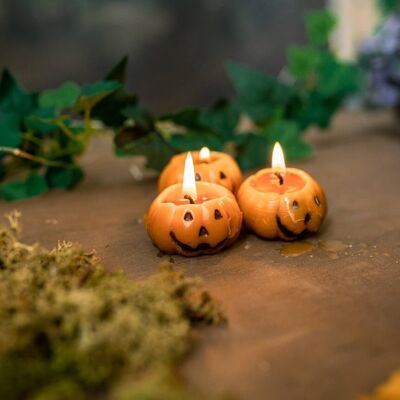 Ensemble de bougies citrouille Halloween cannelle orange Party Favors