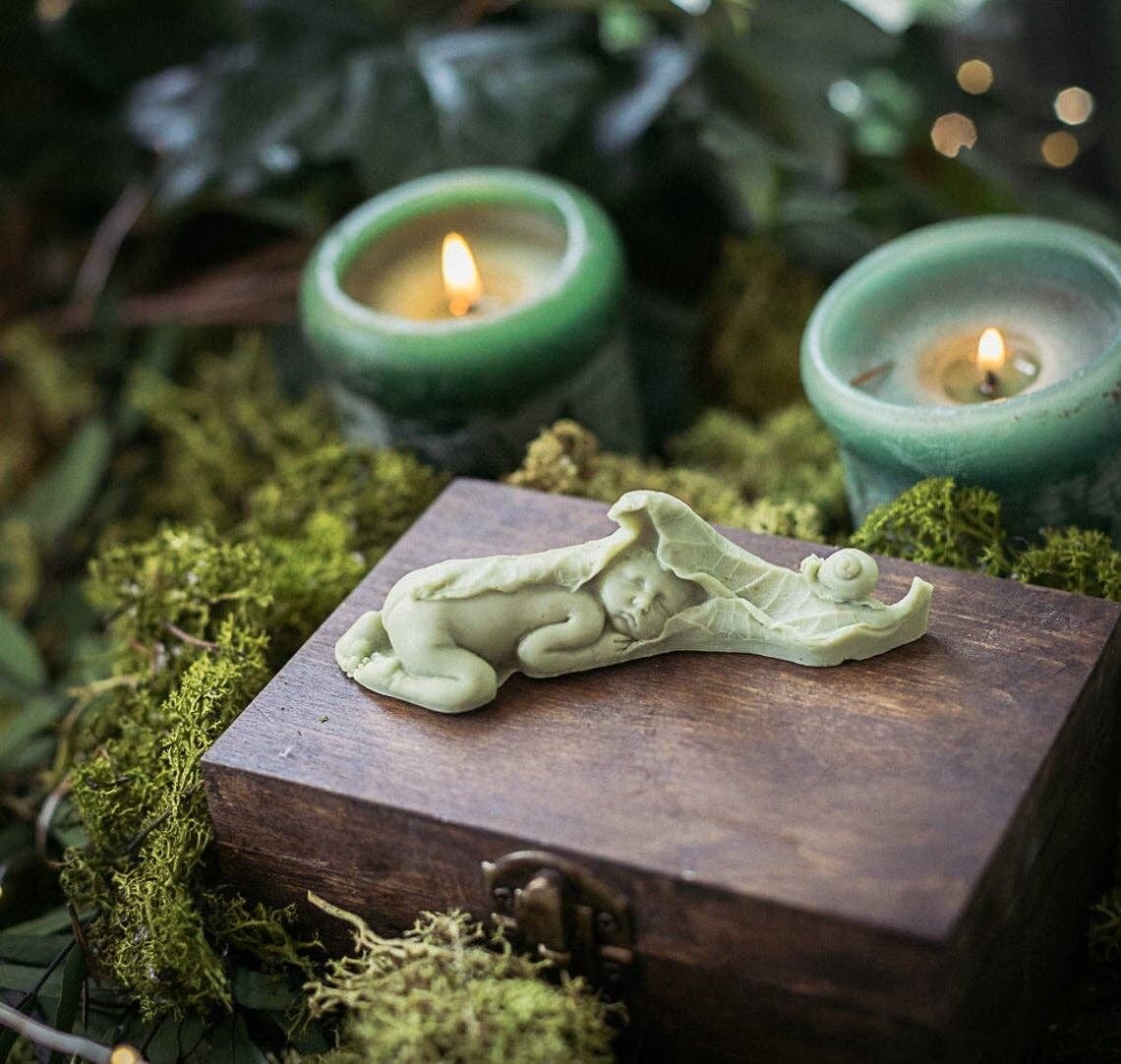 Feenbabyblatt Seife Grün Handarbeit