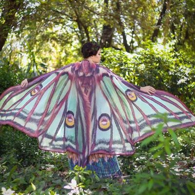 Luna moth longue cape de danse ailes de papillon vert costume __