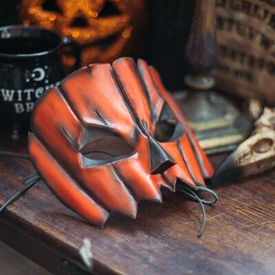 Pumpkin Leather eye face Jack or Lantern Mask Halloween