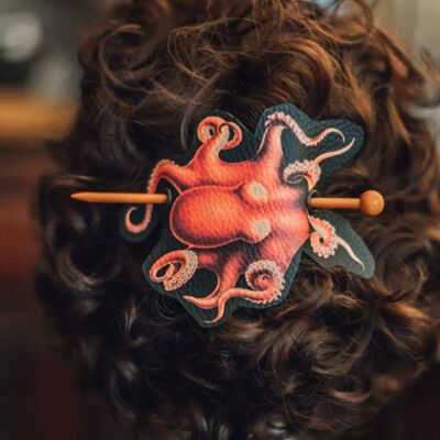 Fermagli per capelli Steampunk Cthulhu Octopus in pelle vegana Gothic__