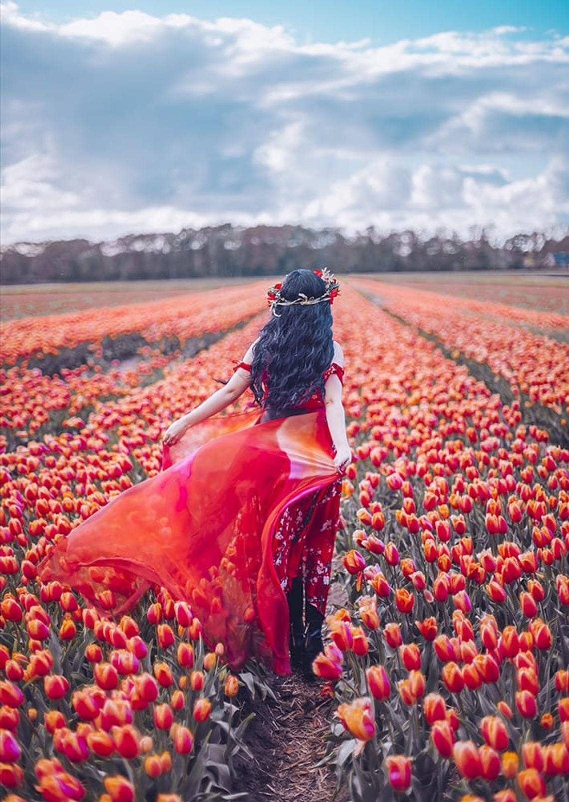 Fiore mantello mantello floreale Red Rose sciarpa scialle poncho romantico gonna convertibile