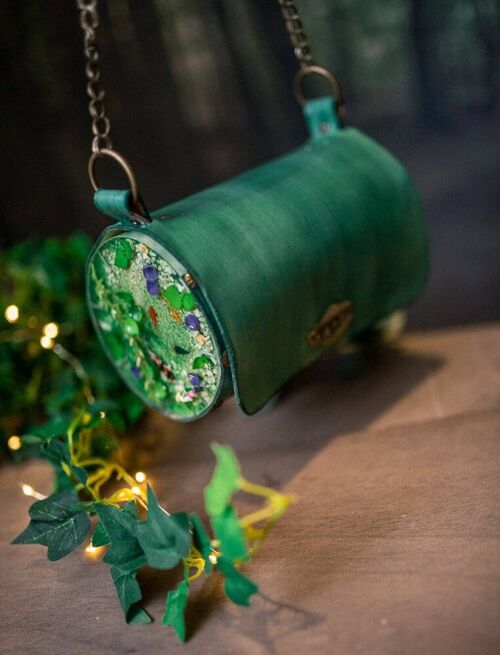 Koi fish Pond bag witch inspired forest handbag shoulder bag magic leather and resin