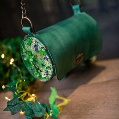 Koi fish Pond bag witch inspired forest handbag shoulder bag magic leather and resin