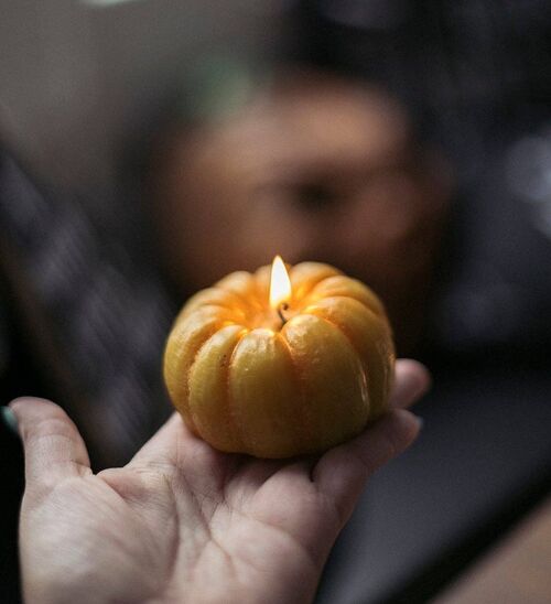 Candle Pumpkin Halloween orange witch decoration Paraffin Candle autumn Halloween decor fall