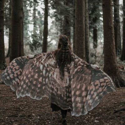 Traje de alas de búho cuervo plumas negras maléfica cosplay alas de ángel oscuro ropa de Festival