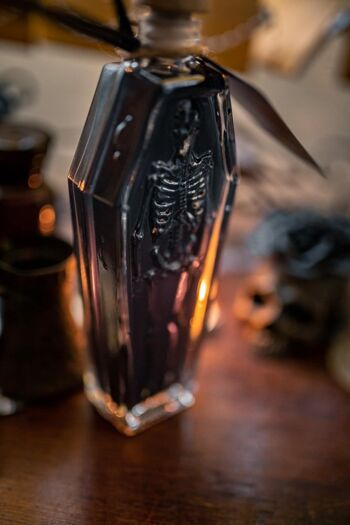 Diffuseur de roseaux de cercueil - décor à la maison - arôme d'halloween - bouteille en verre de crâne 4