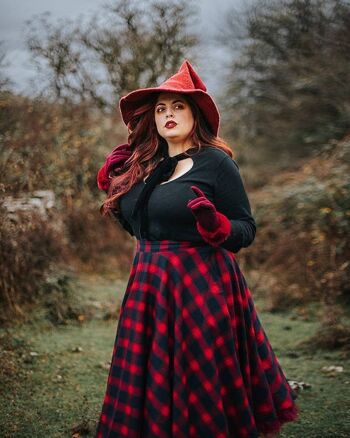 Chapeau de sorcière rouge sorcier laine magique feutre sorcellerie sombre université 3