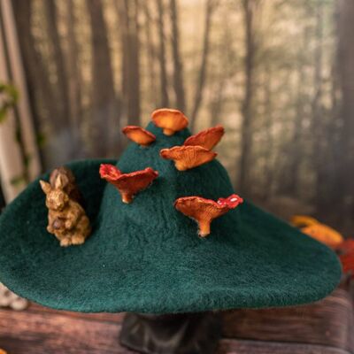 Bosque Bruja sombrero hongos Ardilla bosque mago Halloween