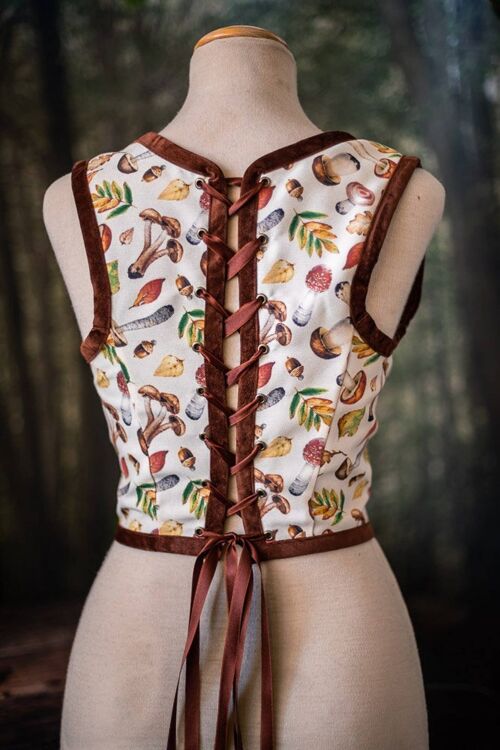 Hobbit Mushrooms Autumn Bodice corset cottagecore regency__