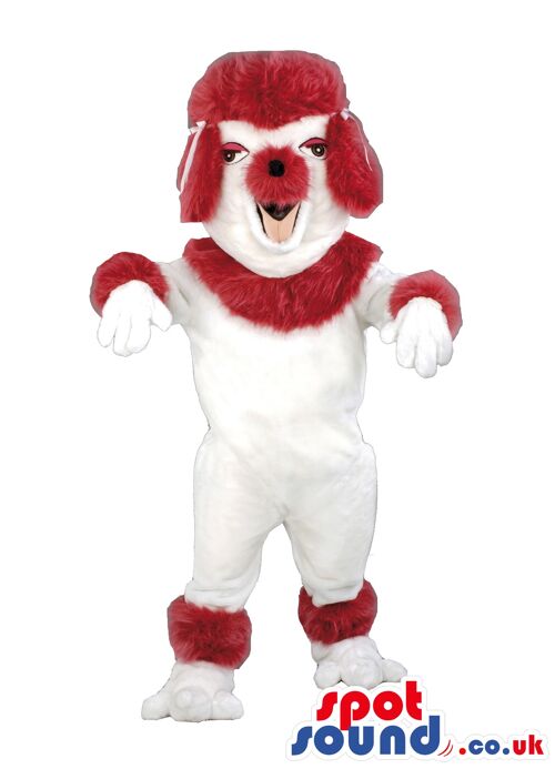 Big Rudolph the red nose reindeer spotsound Mascot Costume with red shoes .