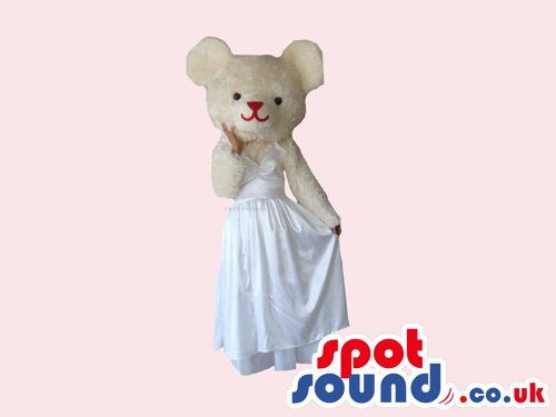 Tri colour ice-cream spotsound Mascot Costume with hands in white and legs in red