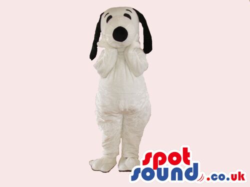 Giant teddy bear spotsound Mascot Costume in black ,gray and in white colour .