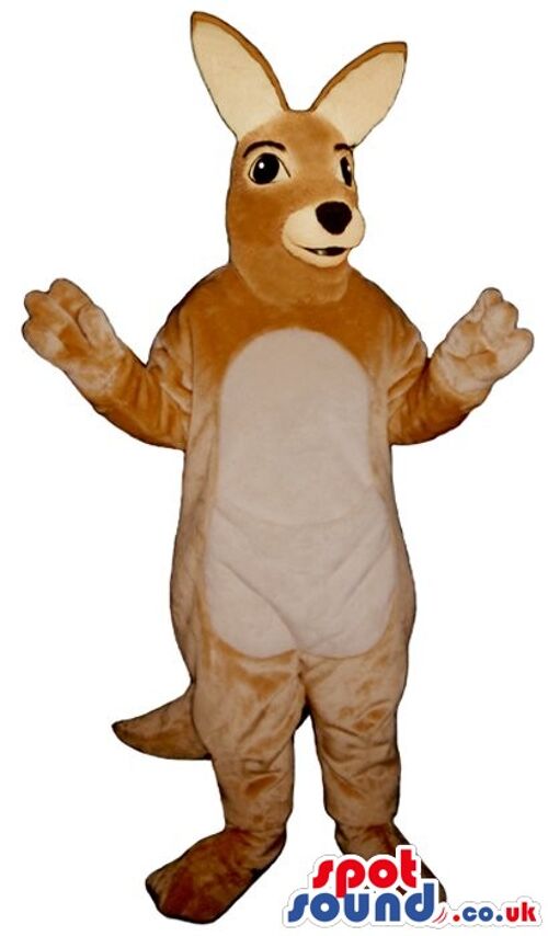 Deer spotsound Mascot Costume in brown and with gloves and socks .