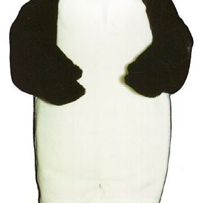Black and white bangal tiger spotsound Mascot Costume with paws and tails .