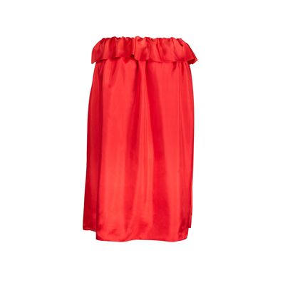 Falda de seda con pierna abierta roja