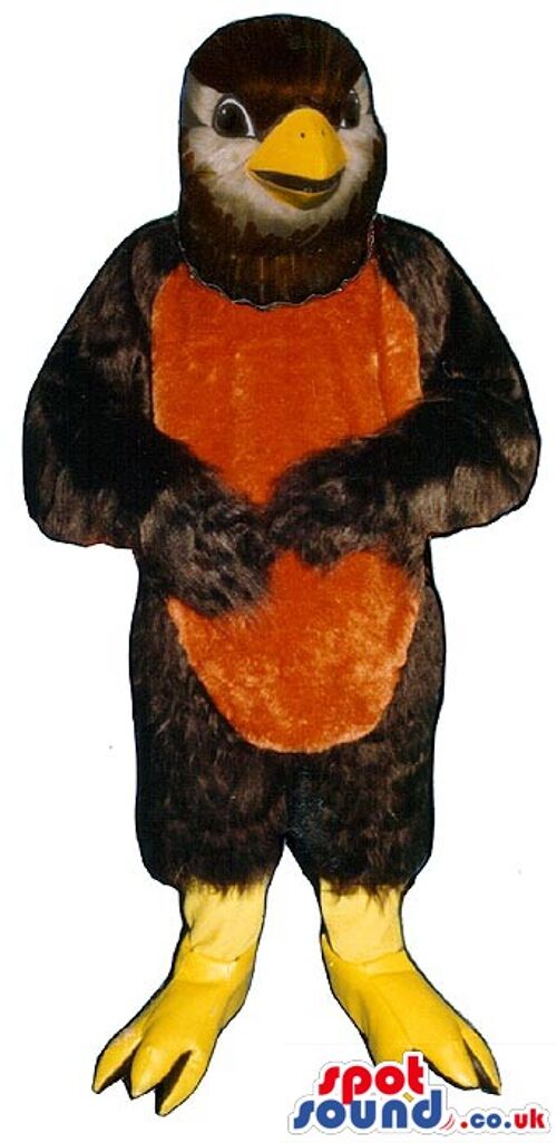 Huge rideable brown horse spotsound Mascot Costume with beige mane and fluffy tail .