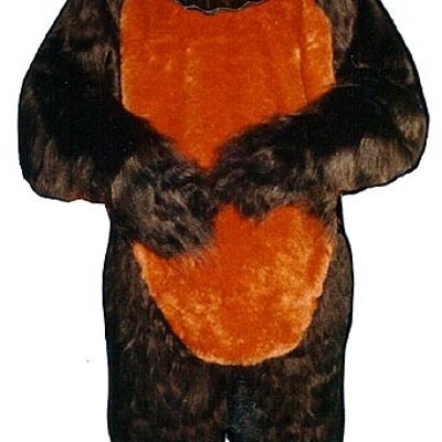 Huge rideable brown horse spotsound Mascot Costume with beige mane and fluffy tail .