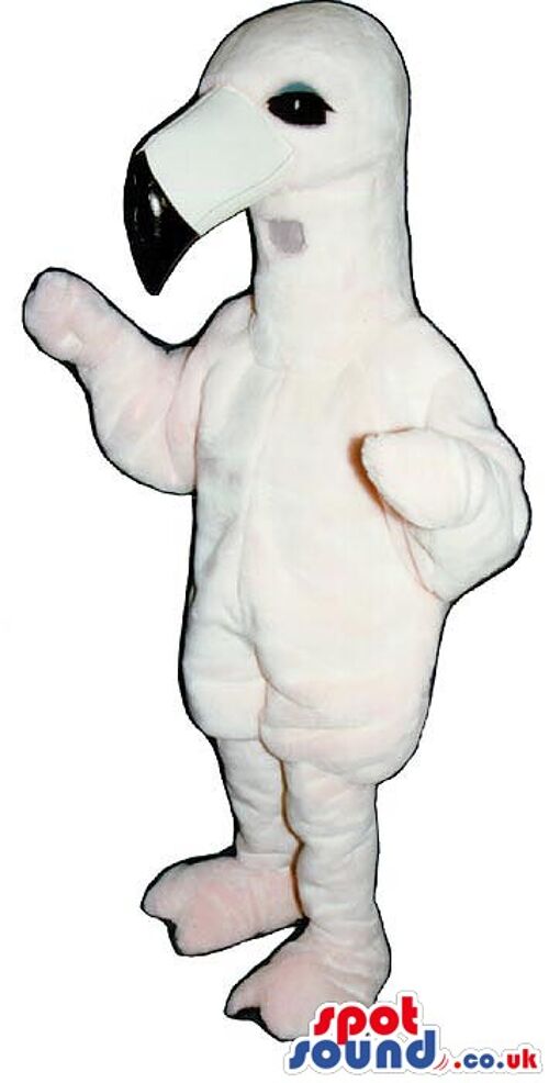 Happy bunny rabbit spotsound Mascot Costume with long white ears and belly .