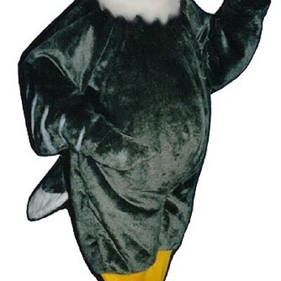 Asterix spotsound Mascot Costume wearing black T-shirt and red trousers .