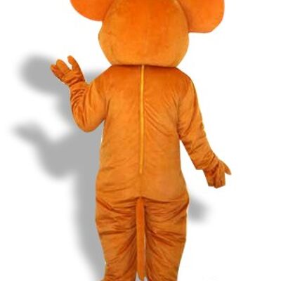 Large, standing, cuddly brown mouse spotsound Mascot Costume with white underbelly .