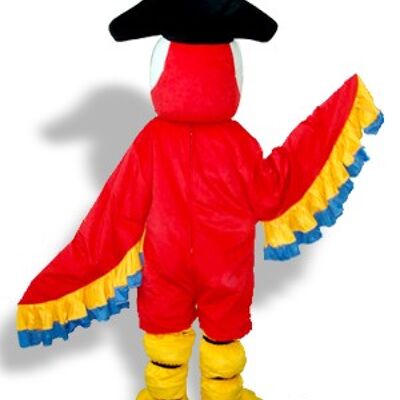 White chicken spotsound Mascot Costume with red wattle and yellow legs and beak