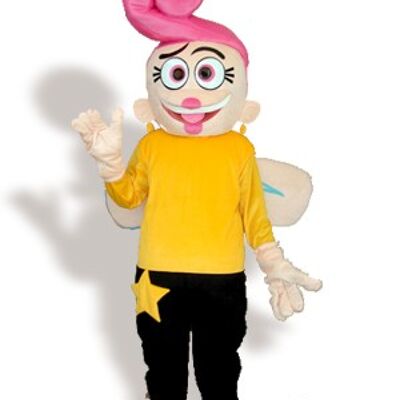 Number one spotsound Mascot Costume with red shoes and "st" signifying first .