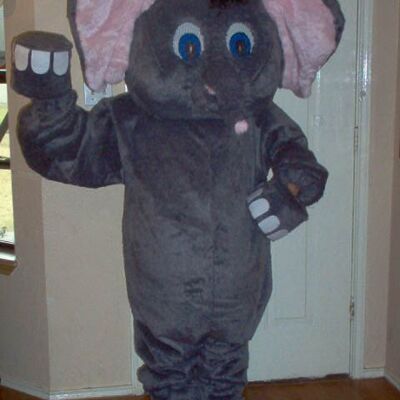 Brown standing bull spotsound Mascot Costume with dark brown hooves and a beard .