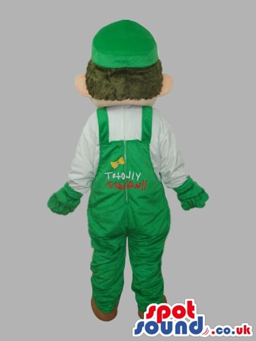 Brown Bat spotsound Mascot Costume With Green Scarf And Orange Wings .