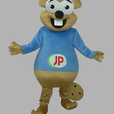 Grey Teddy Bear spotsound Mascot Costume With White Belly And Black Nose .