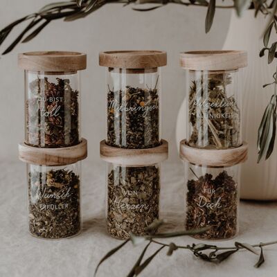 Mini storage jars for you in a set of 6 (PU = 2 sets)