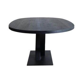 Table à manger Ovale Large Chêne Noir 200x110cm Pied V 280*120cm 2