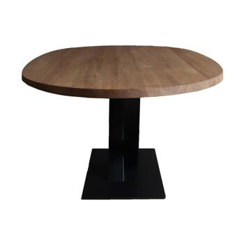 Table de salle à manger Ovale Large Chêne Marron 200x110cm Pied V 260*120cm 2
