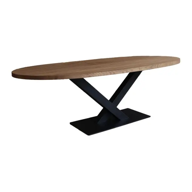Buy wholesale Dining room table Oval Broad Oak Brown 200x110cm V Leg ...