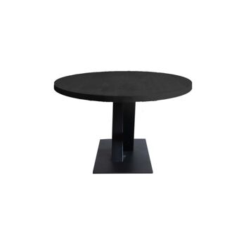 Table à manger Ovale Amande Chêne Noir 200x110cm Pied V 260*120cm 2