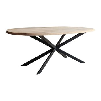 Table de salle à manger Ovale Large Chêne 200x110cm Pied Mikado 240*120cm 1