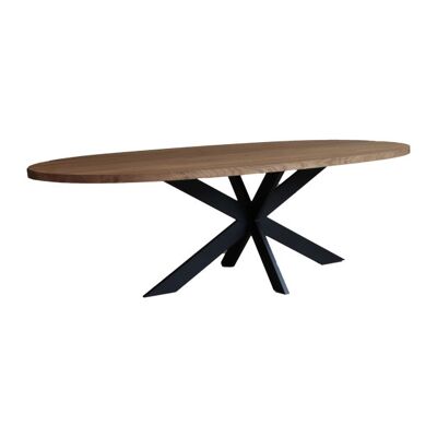 Eettafel Ovaal Broad Eiken Bruin 200x110cm Spinpoot Smal 200x110cm 7