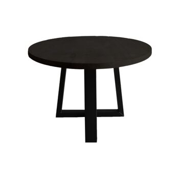 Table à manger Ovale Amande Chêne Noir 200x110cm U Pied Croisé 200x110cm 2