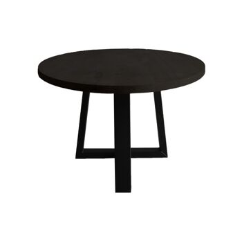 Table à manger Ovale Amande Chêne Noir 200x110cm U Pied Croisé 280x120cm 2