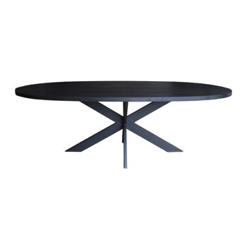 Table à manger Ovale Large Chêne Noir 200x110cm Spider Leg Narrow 260x120cm 1