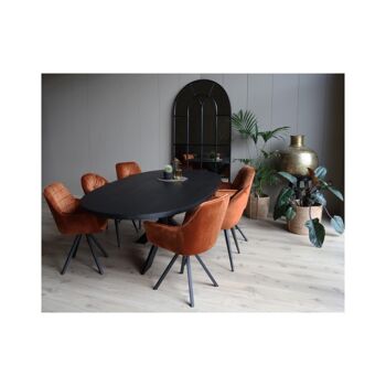 Table à manger Ovale Large Chêne Noir 200x110cm Spider Leg Narrow 280x120cm 3