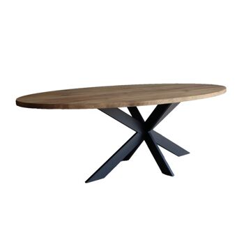 Table à manger Ovale Amande Chêne Marron 200x110cm Spider Leg Narrow 220x110cm 108 1