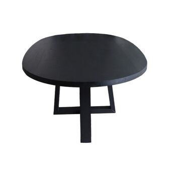 Table à manger Ovale Large Chêne Noir 200x110cm U Pied Croisé 260x120cm 2